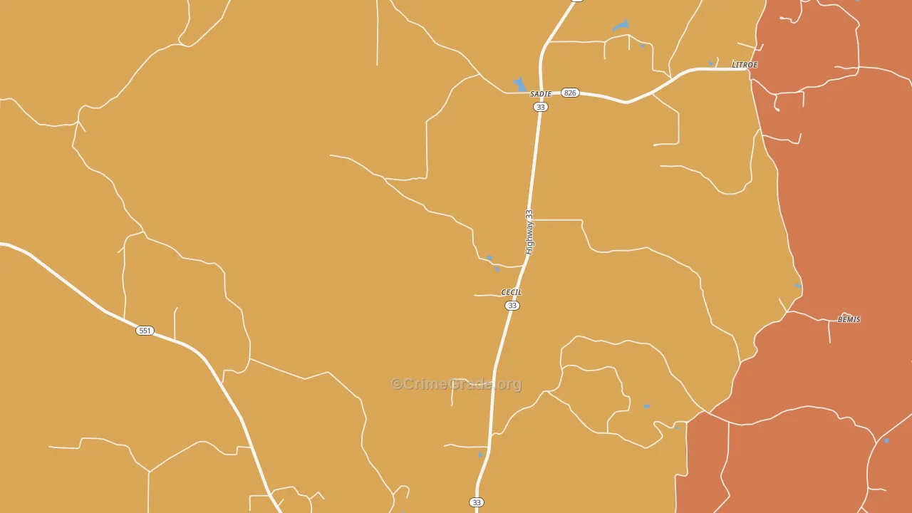 Sadie, LA Map of Theft Rates