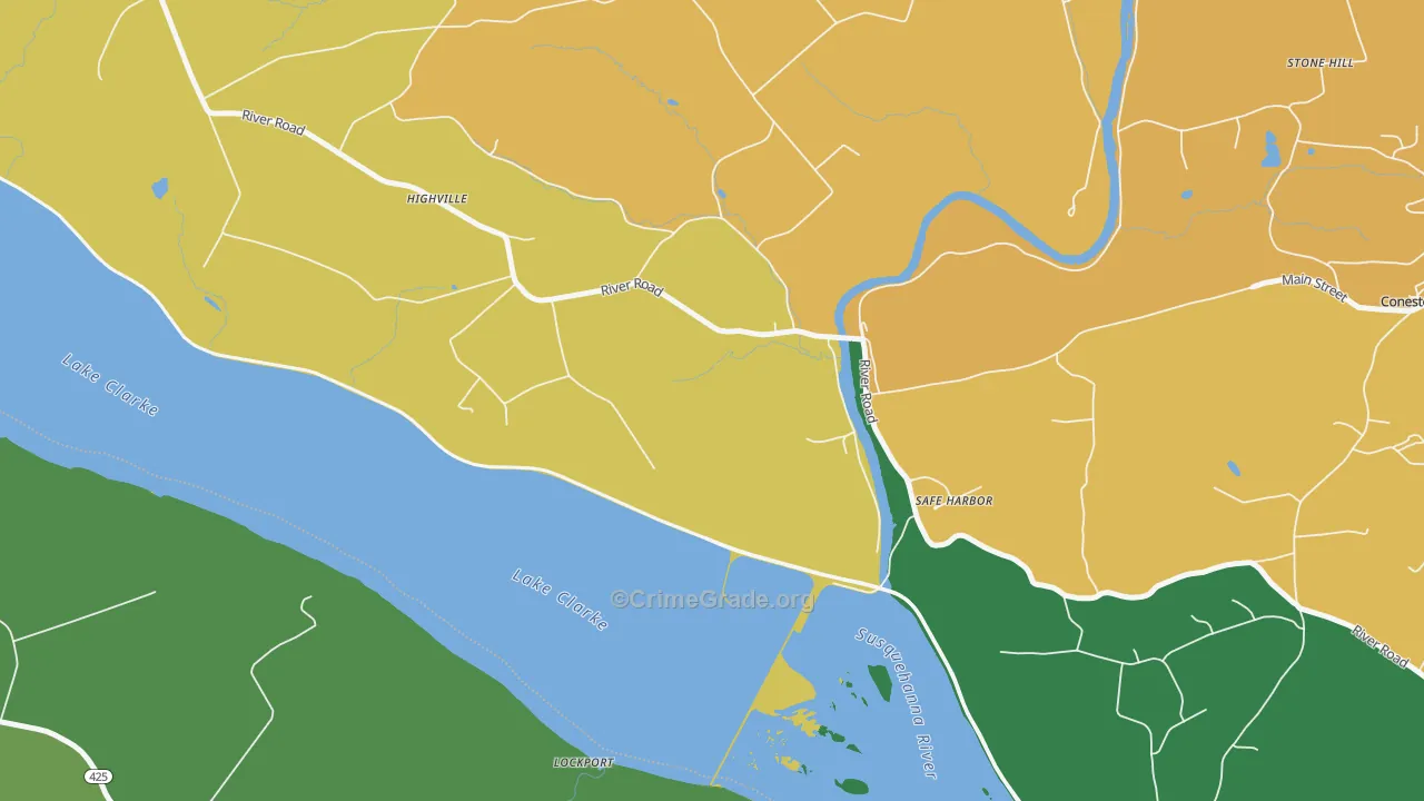 Safe Harbor, PA Map of Theft Rates