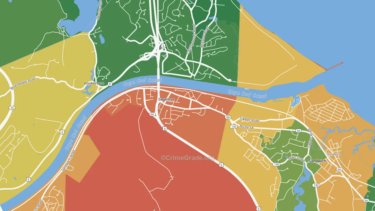 Sagamore, MA Map of Theft Rates