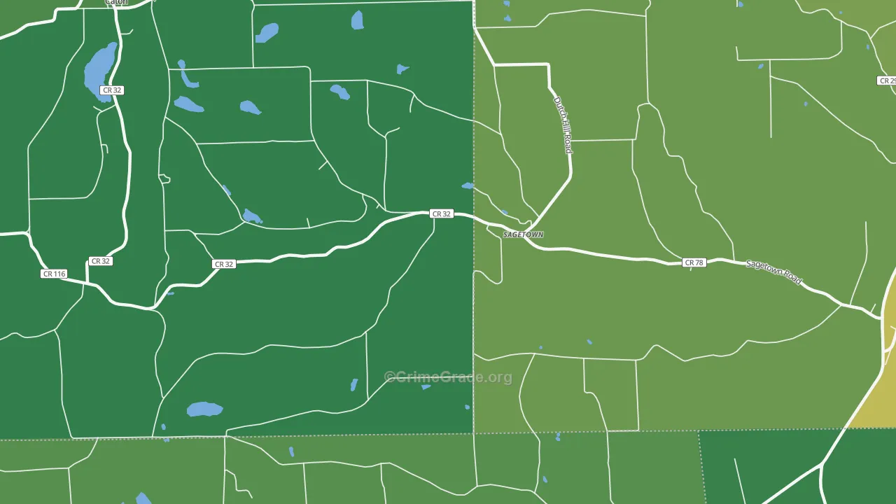 Sagetown, NY Map of Theft Rates