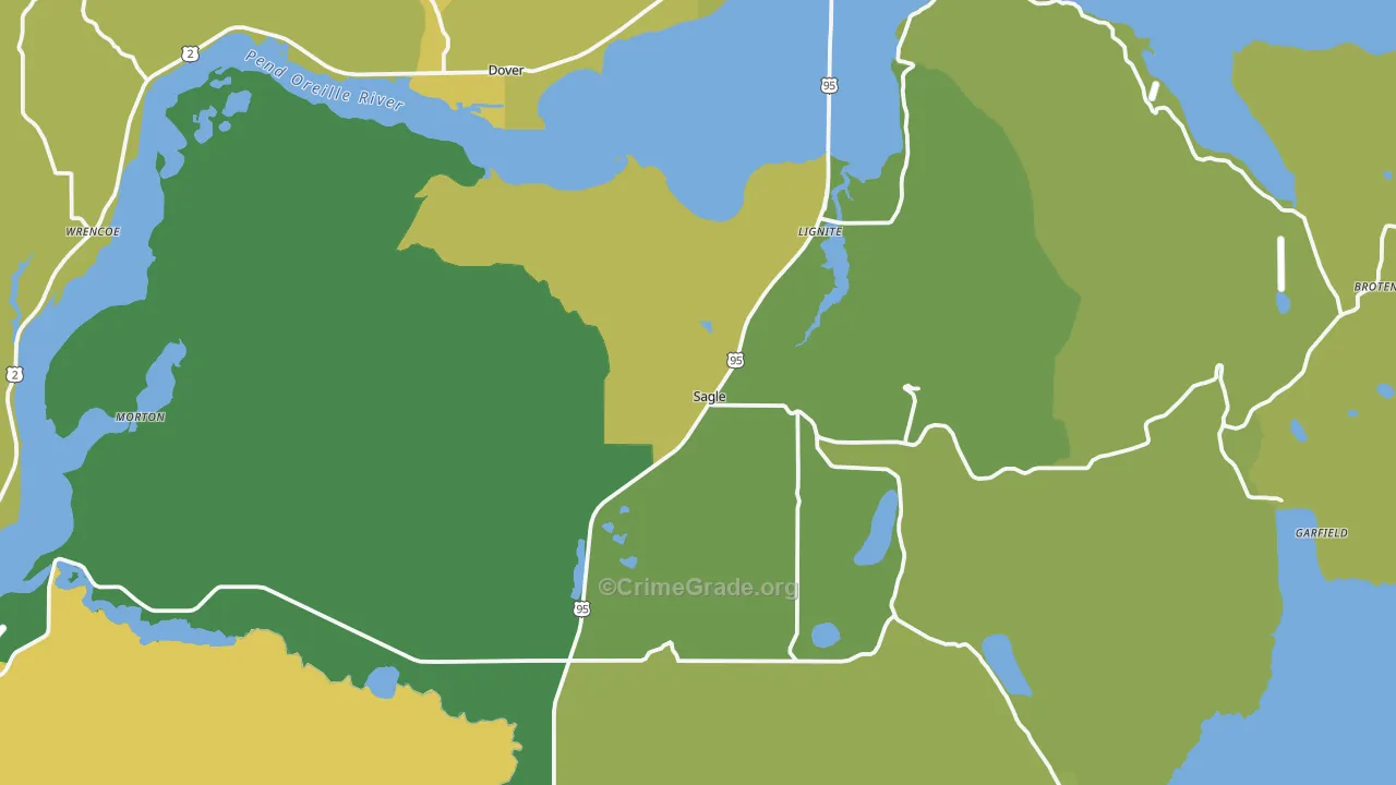 Sagle, ID Map of Theft Rates