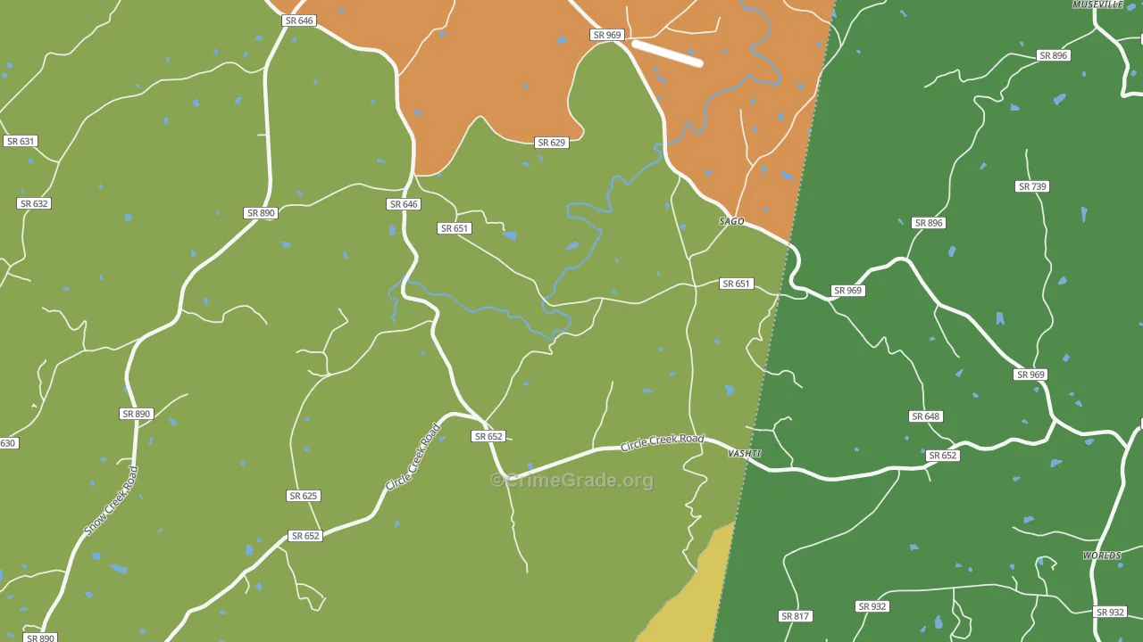 Sago, VA Map of Theft Rates