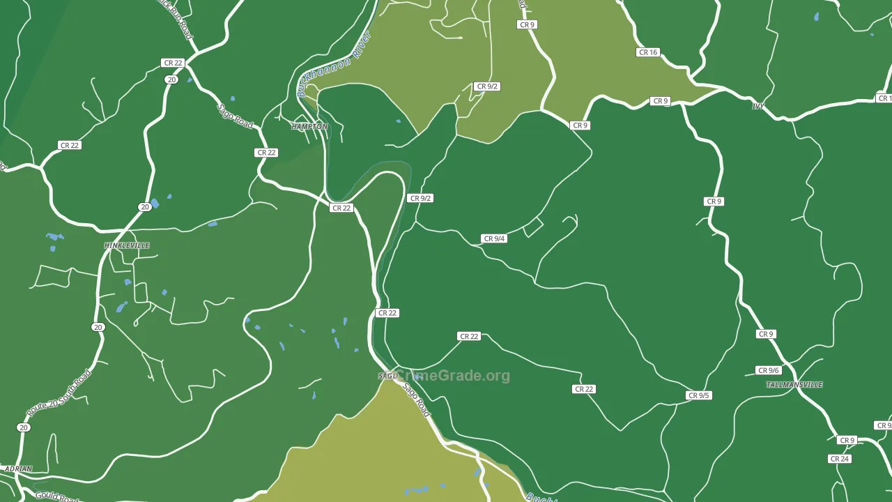 Sago, WV Map of Theft Rates