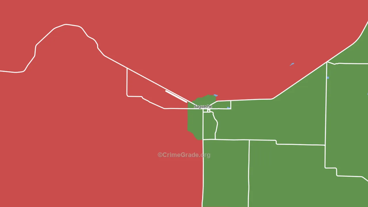 Saguache, CO Map of Theft Rates