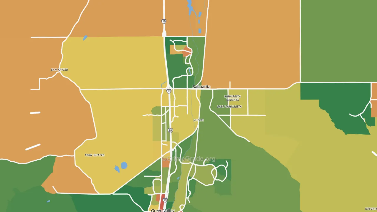 Sahuarita, AZ Map of Theft Rates