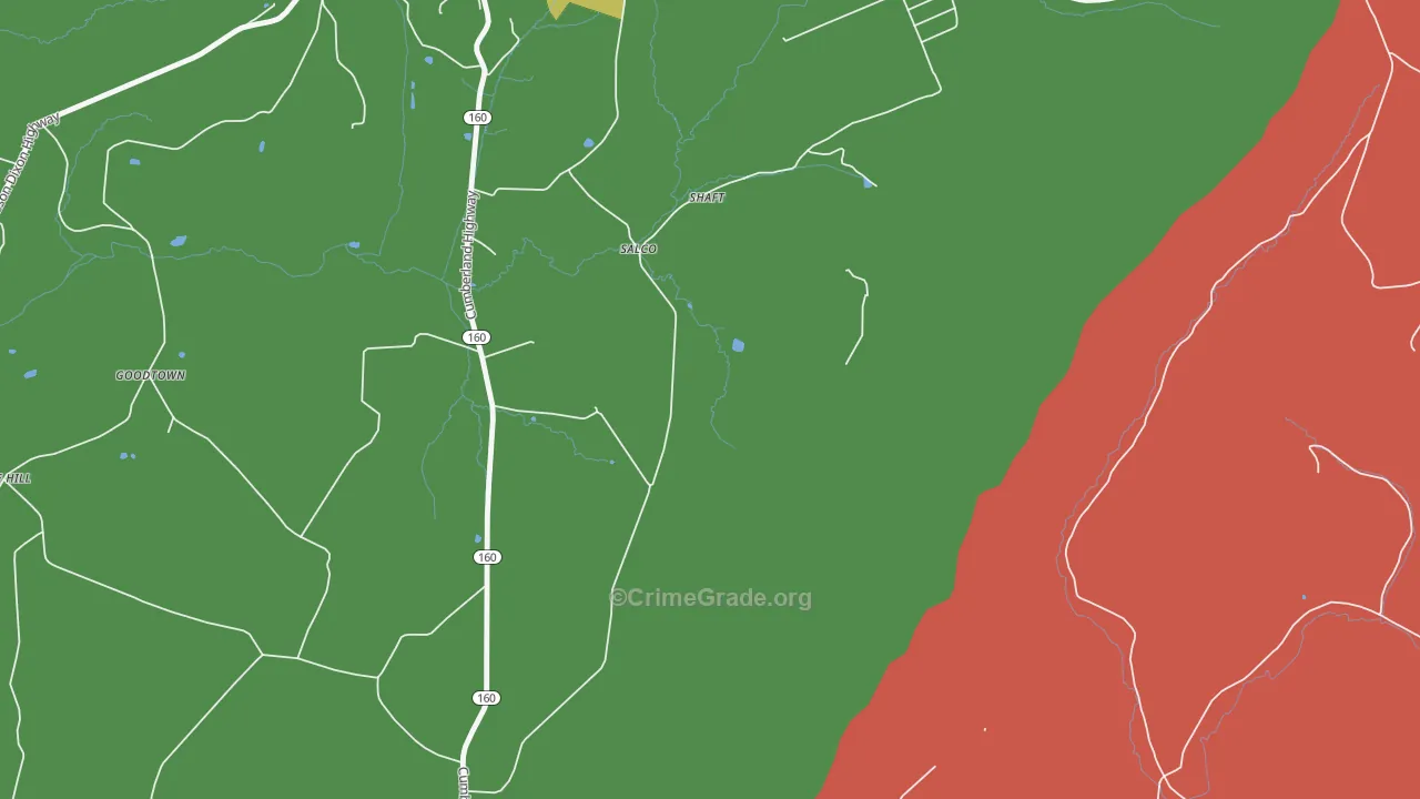 Salco, PA Map of Theft Rates