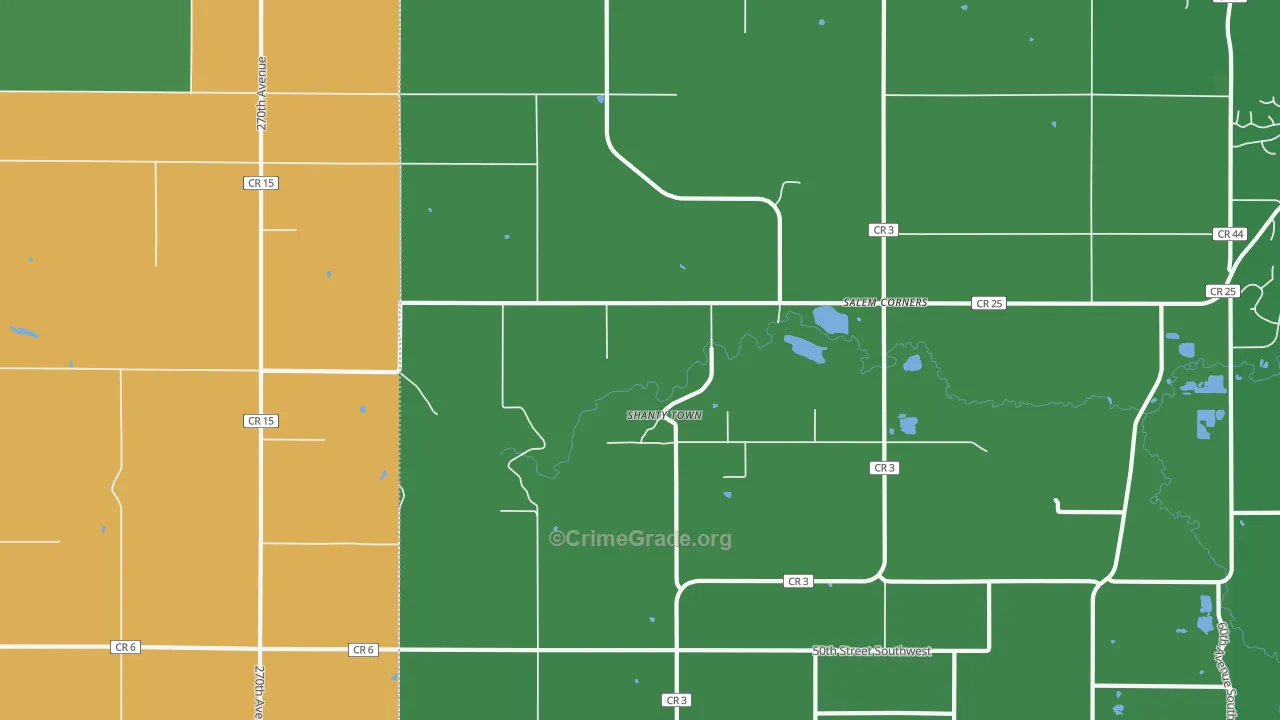 Salem Corners, MN Map of Theft Rates