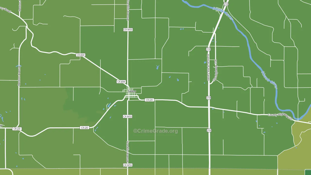 Salem, IA Map of Theft Rates