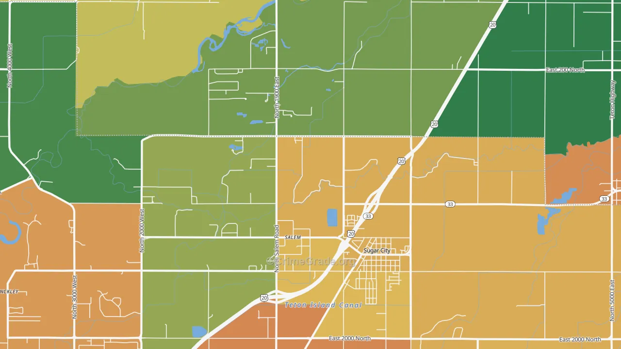 Salem, ID Map of Theft Rates