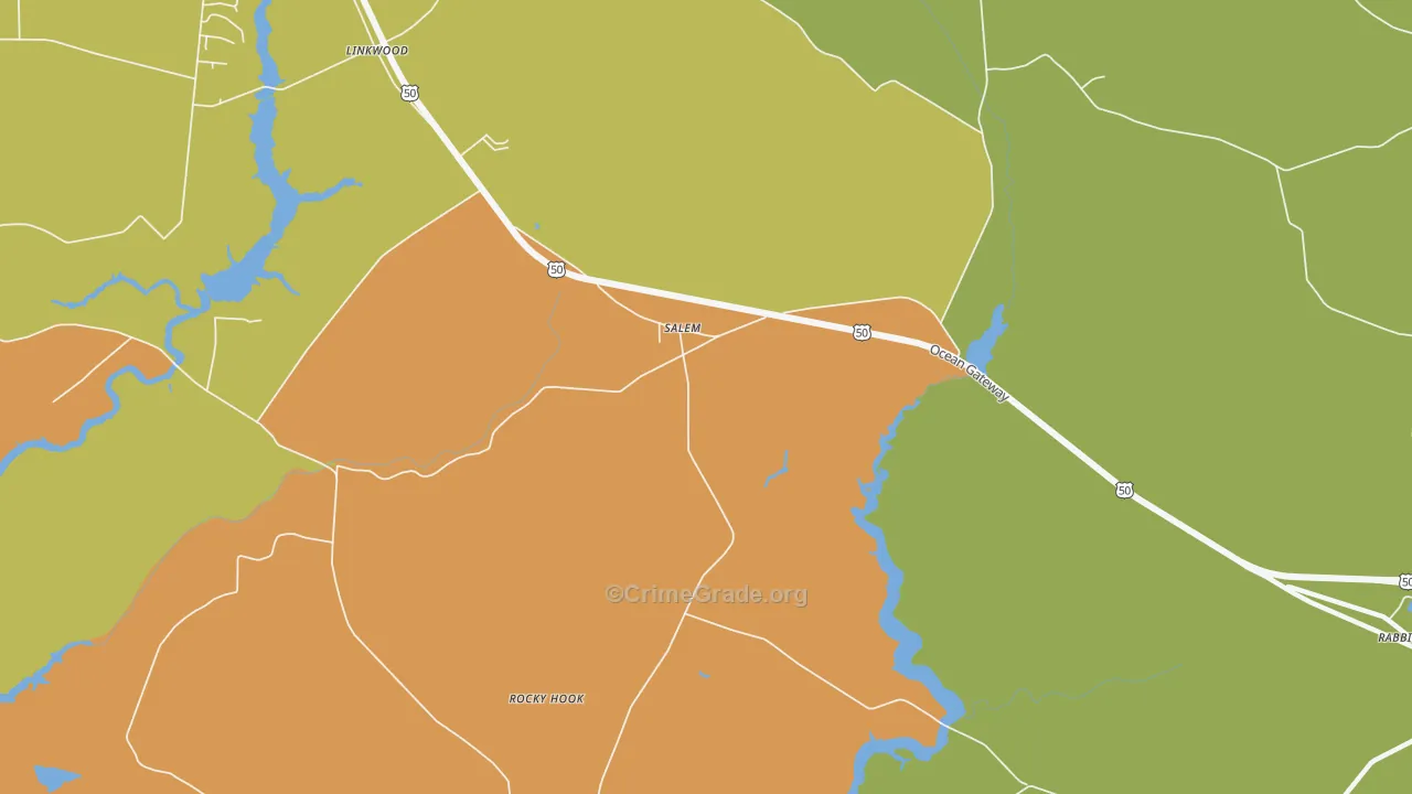 Salem, MD Map of Theft Rates