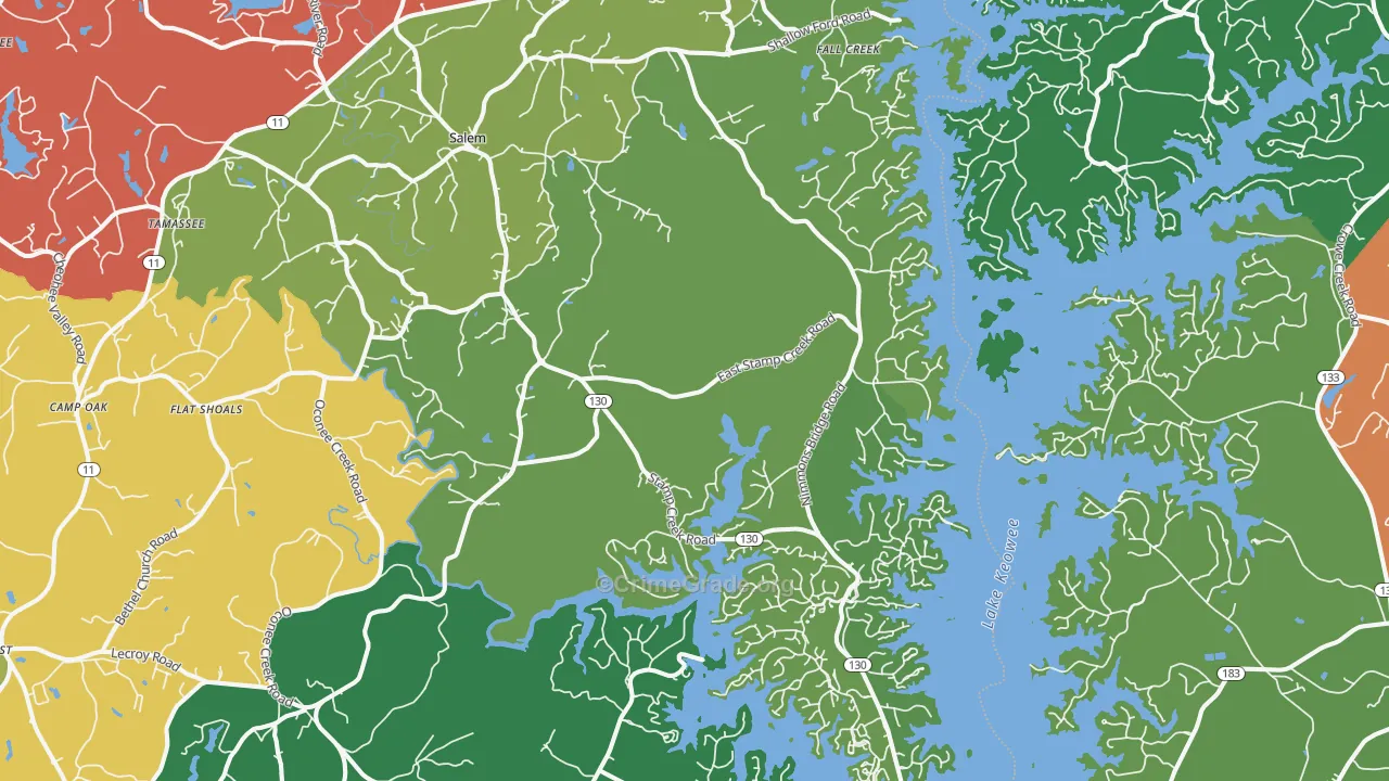 Salem, SC Map of Theft Rates