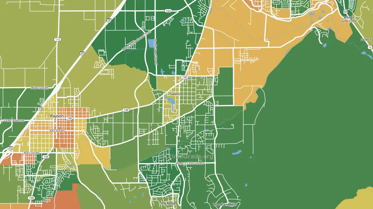 Salem, UT Map of Theft Rates