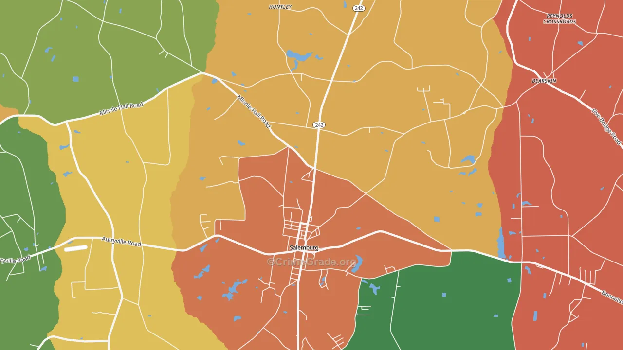 Salemburg, NC Map of Theft Rates