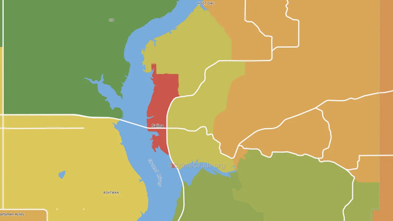 Salina, OK Map of Theft Rates