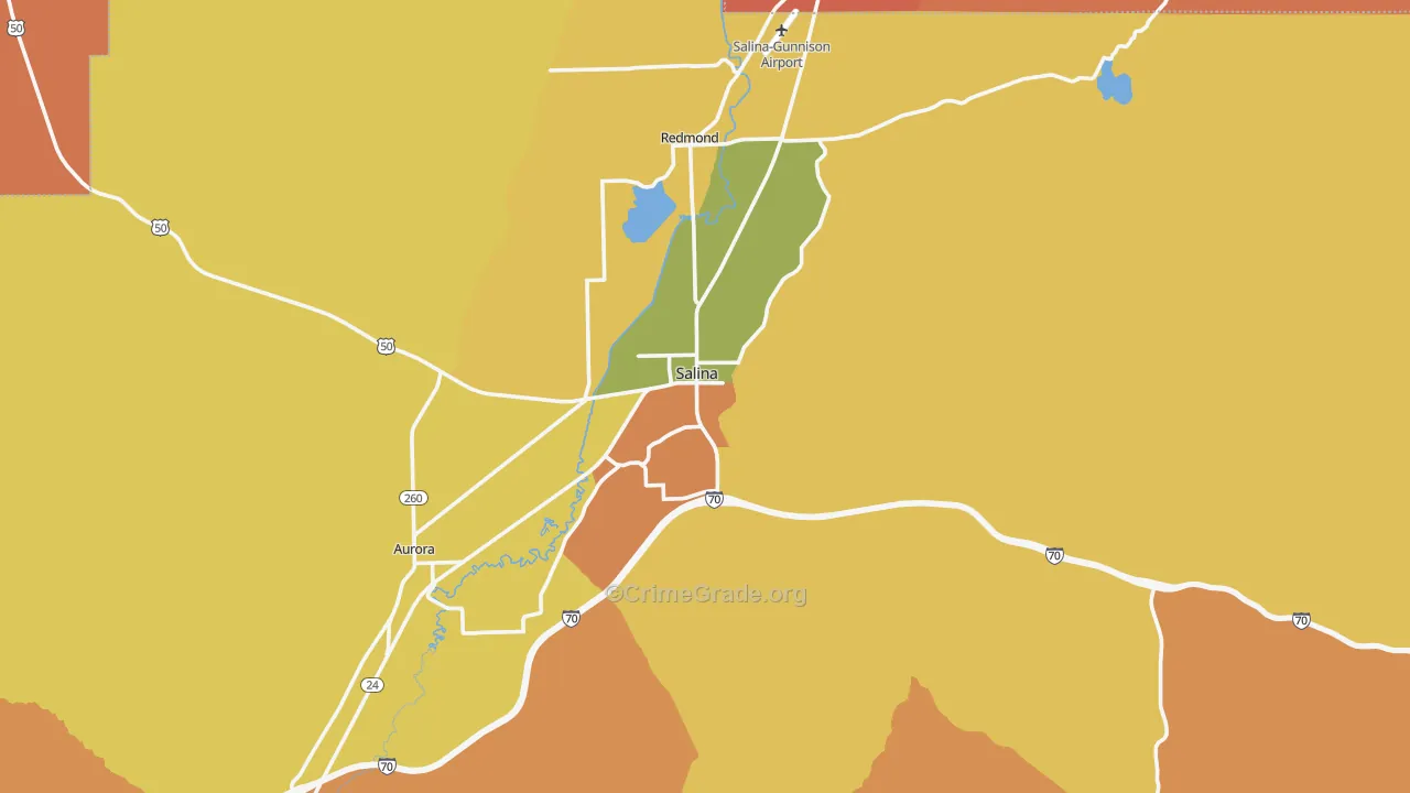 Salina, UT Map of Theft Rates