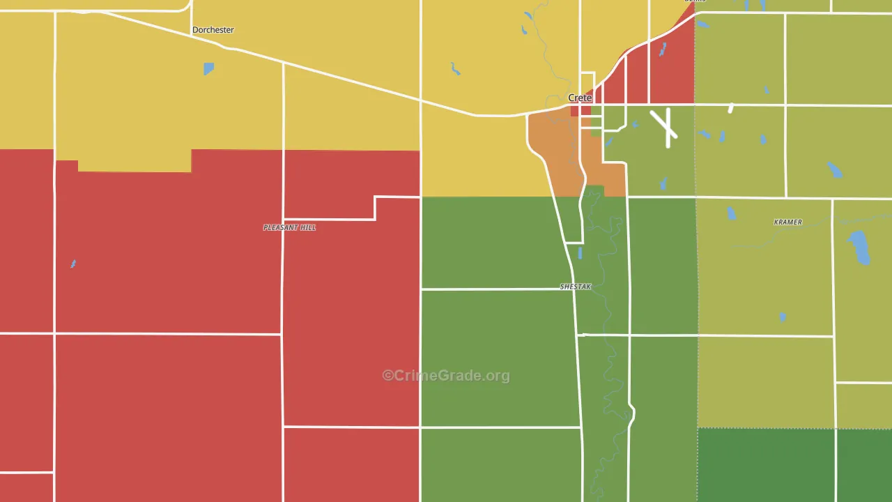 Saline County, NE Map of Theft Rates