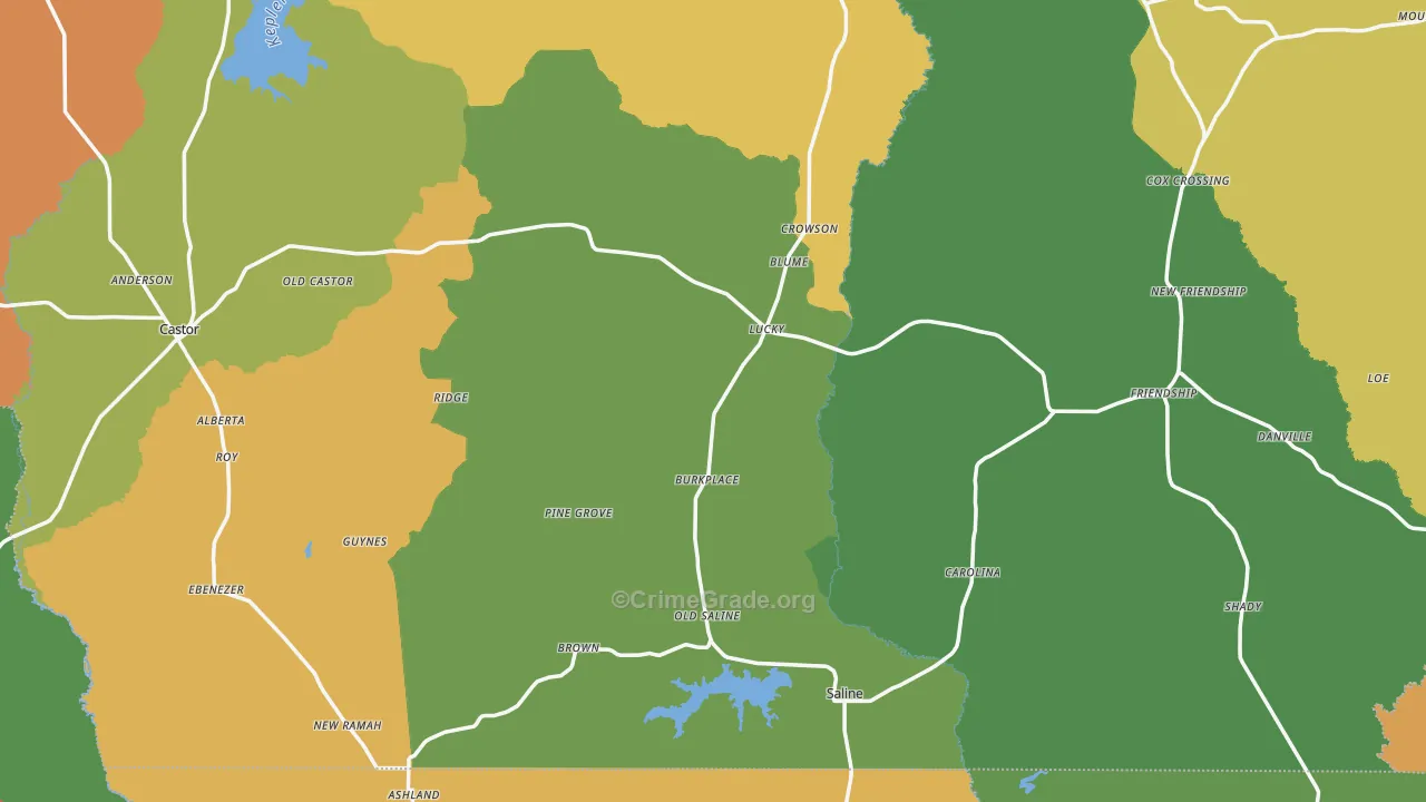 Saline, LA Map of Theft Rates