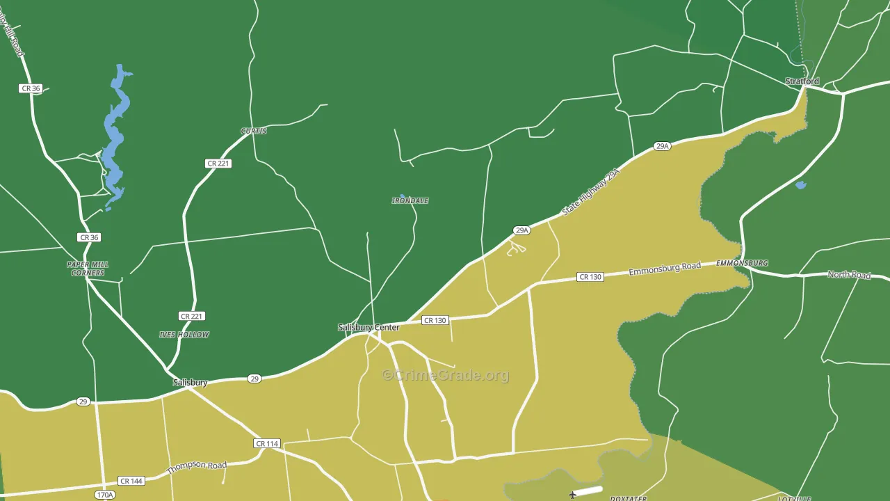 Salisbury Center, NY Map of Theft Rates