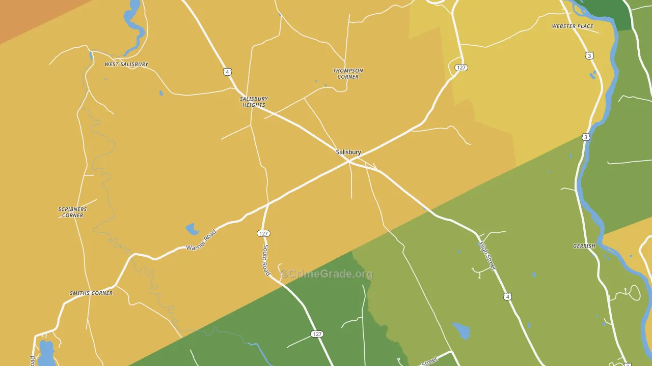 Salisbury, NH Map of Theft Rates