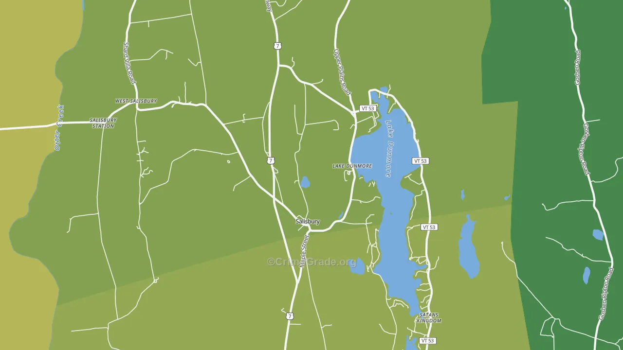 Salisbury, VT Map of Theft Rates
