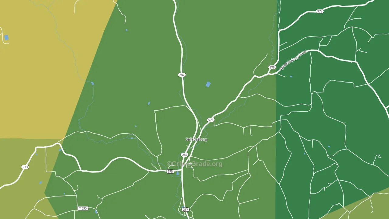 Salladasburg, PA Map of Theft Rates