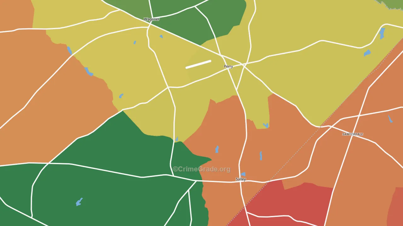 Salley, SC Map of Theft Rates