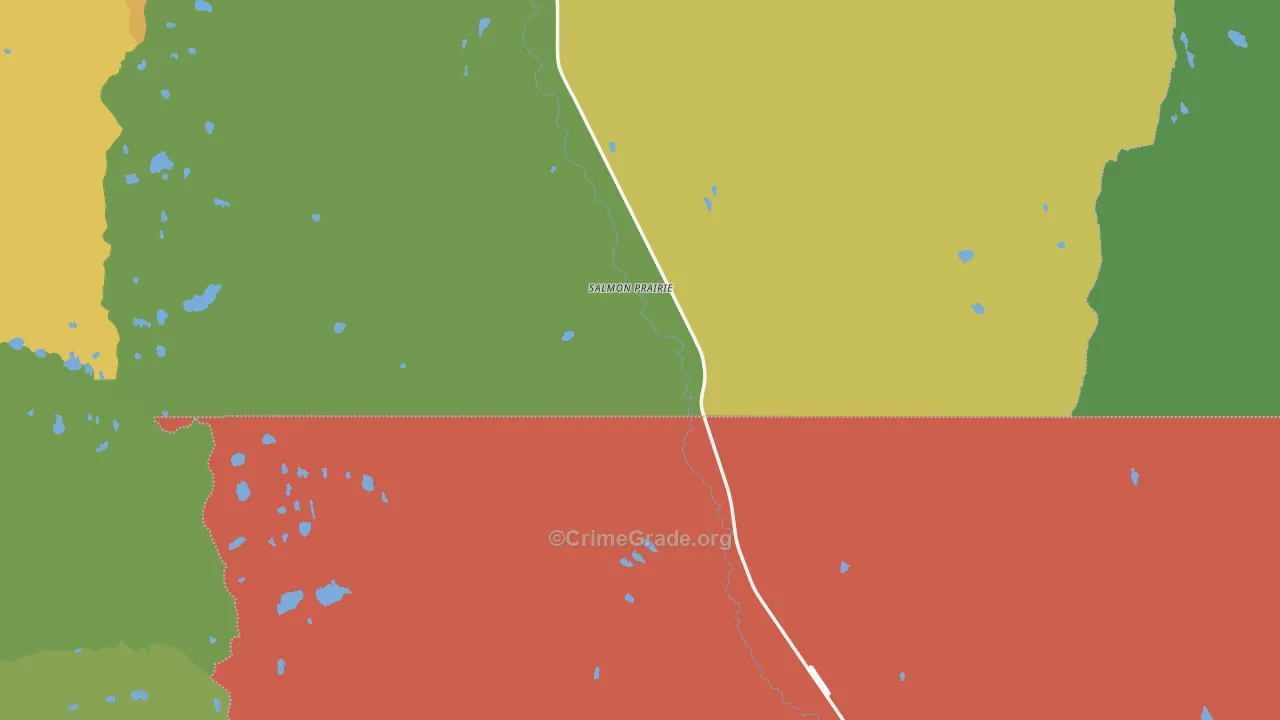 Salmon Prairie, MT Map of Theft Rates
