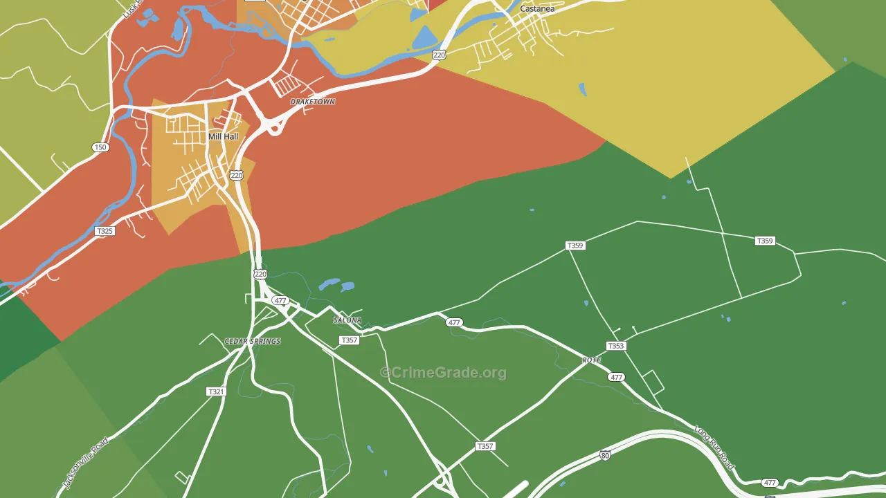 Salona, PA Map of Theft Rates