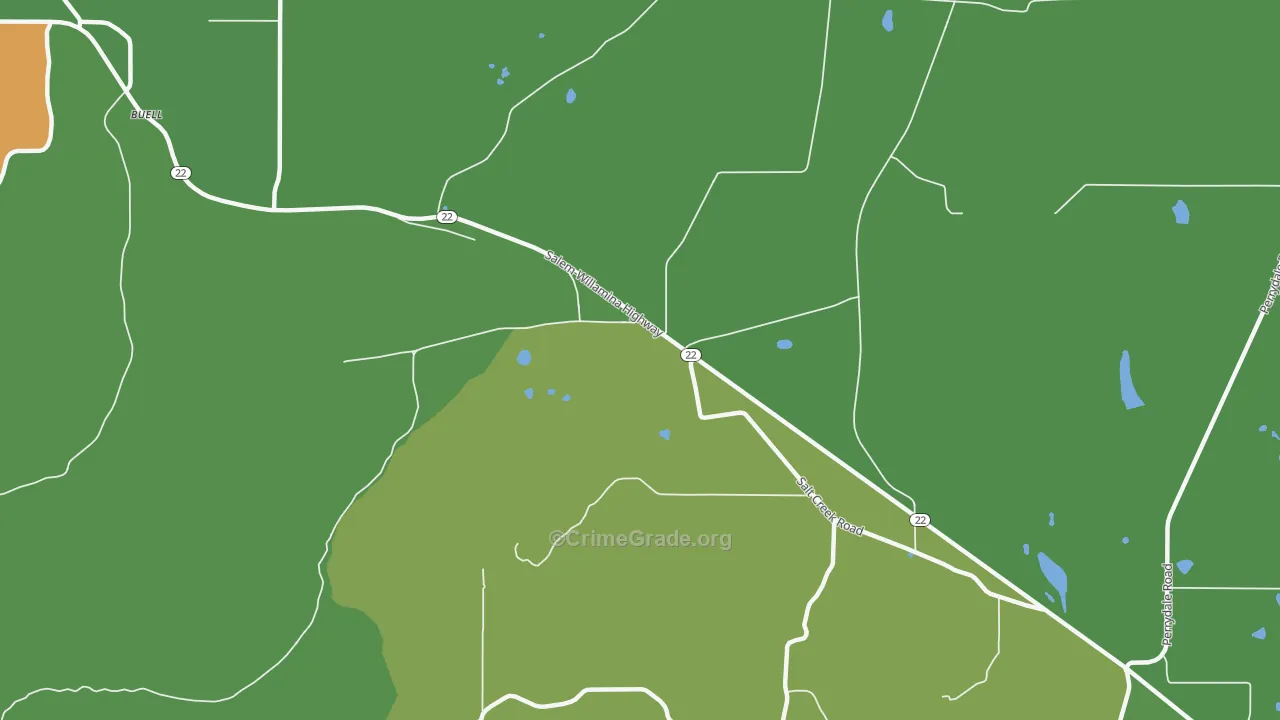 Salt Creek, OR Map of Theft Rates