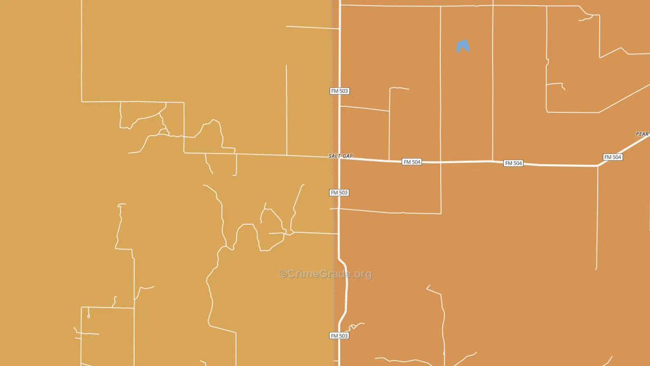 Salt Gap, TX Map of Theft Rates