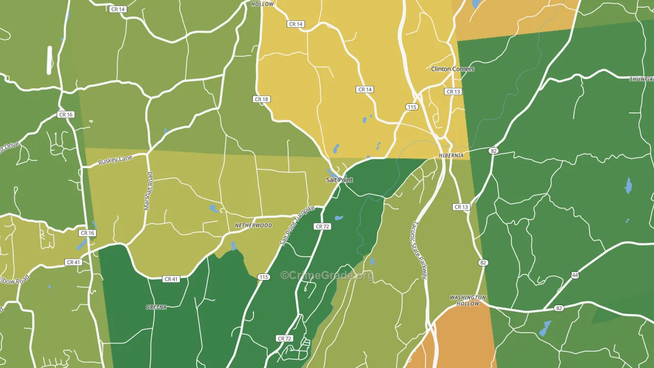 Salt Point, NY Map of Theft Rates