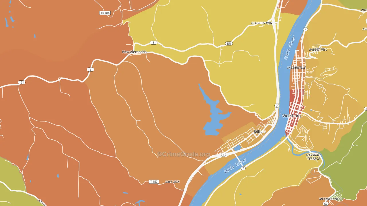 Salt Run, OH Map of Theft Rates