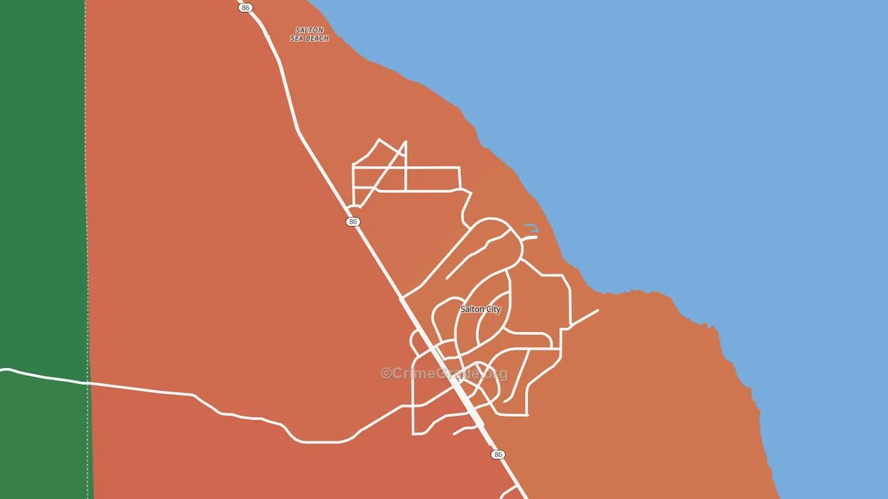 Salton City, CA Map of Theft Rates