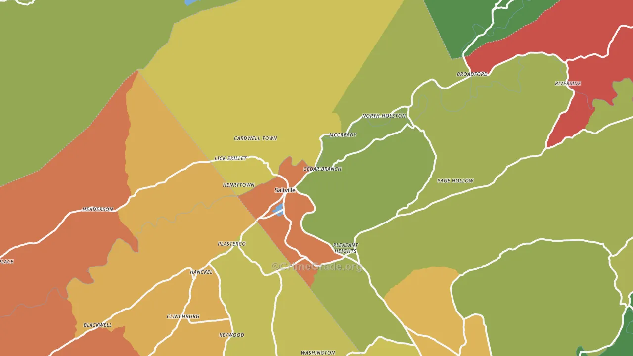 Saltville, VA Map of Theft Rates
