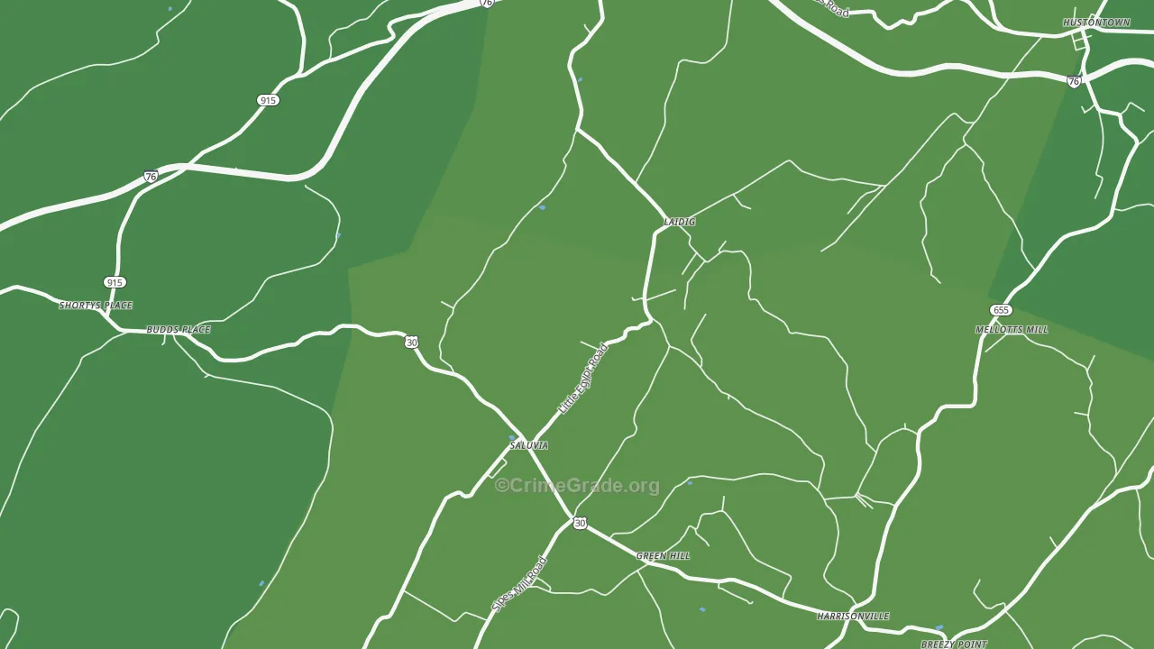 Saluvia, PA Map of Theft Rates