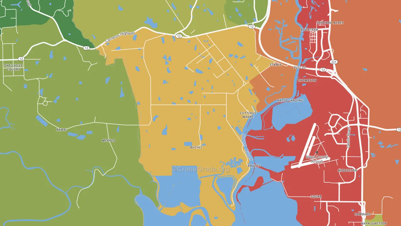 Salvador, CA Map of Theft Rates