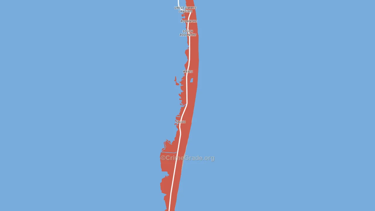 Salvo, NC Map of Theft Rates