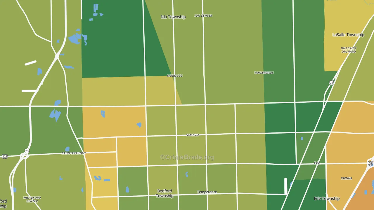 Samaria, MI Map of Theft Rates