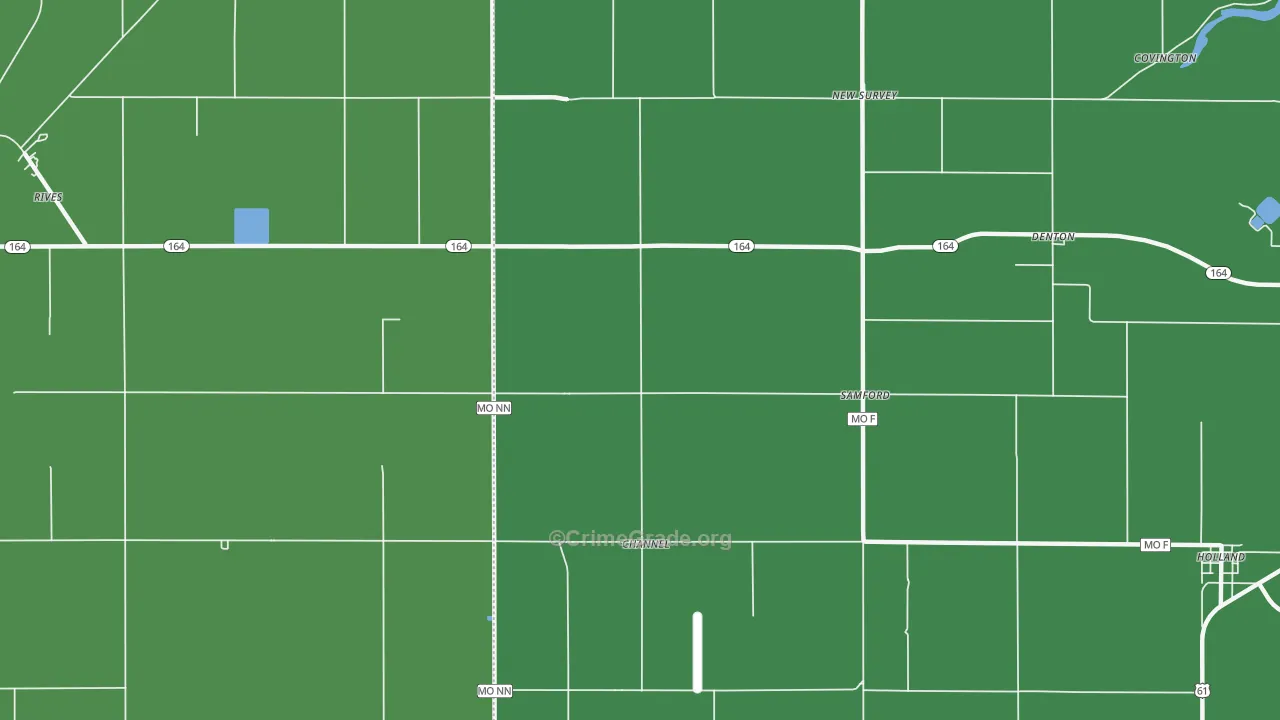 Samford, MO Map of Theft Rates