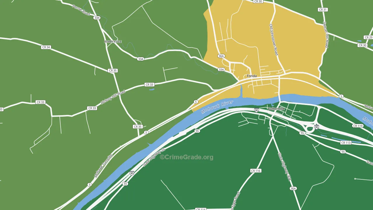 Sammonsville, NY Map of Theft Rates