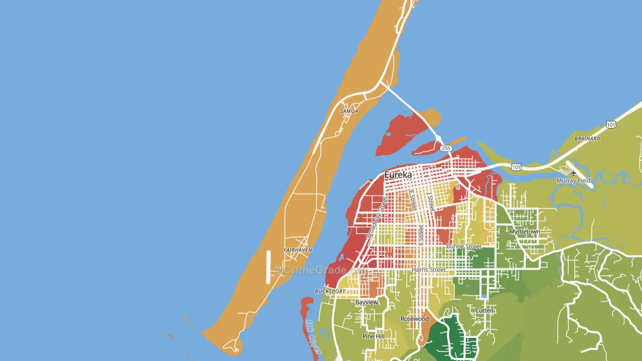 Samoa, CA Map of Theft Rates