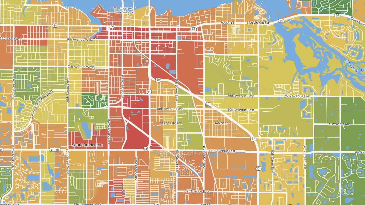 Samoset, Bradenton, FL Map of Theft Rates