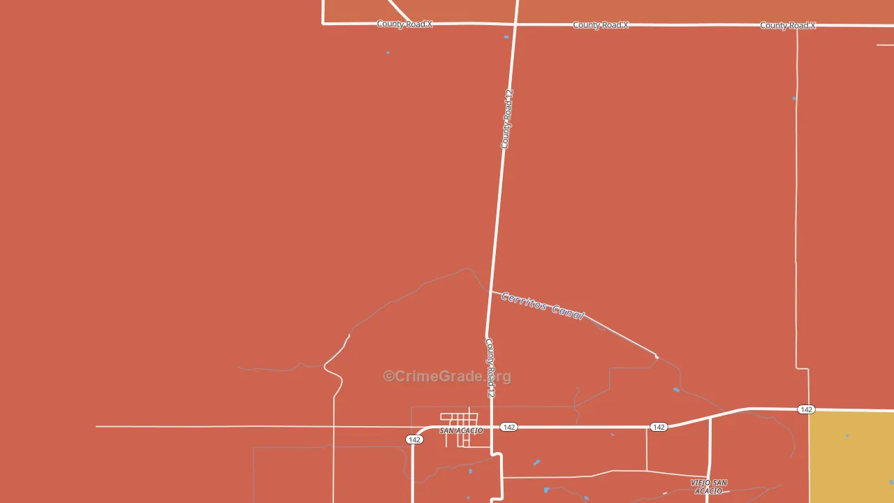 San Acacio, CO Map of Theft Rates