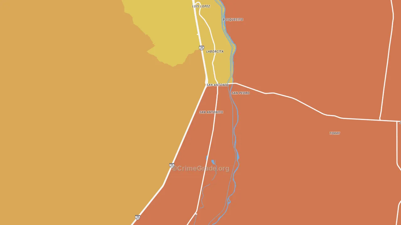 San Antonio, NM Map of Theft Rates