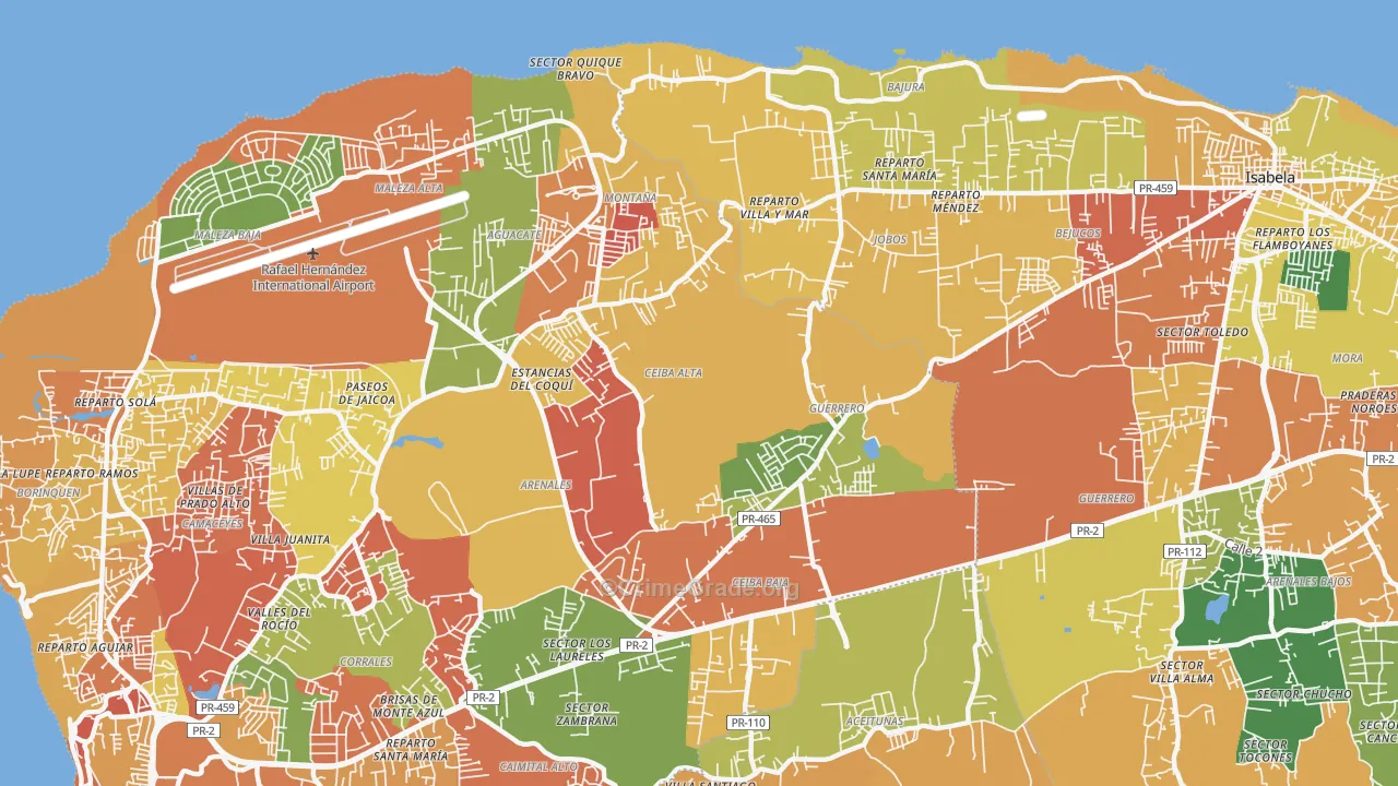 San Antonio, PR Map of Theft Rates