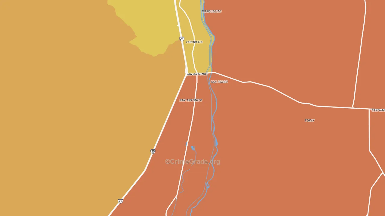 San Antonito, NM Map of Theft Rates