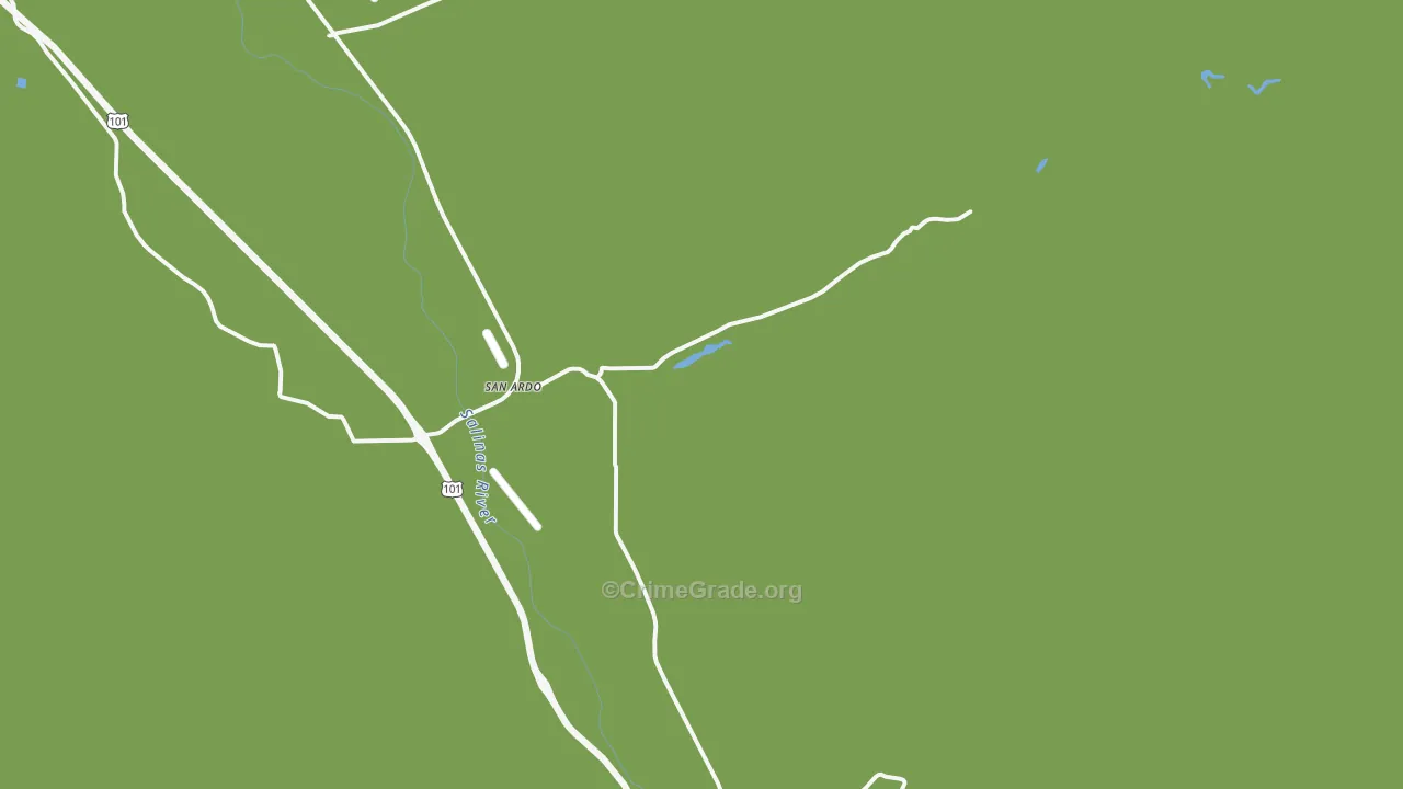 San Ardo, CA Map of Theft Rates