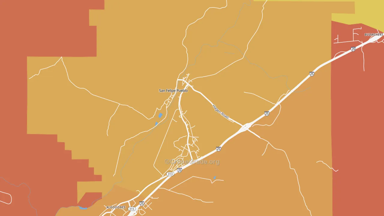 San Felipe Pueblo, NM Map of Theft Rates