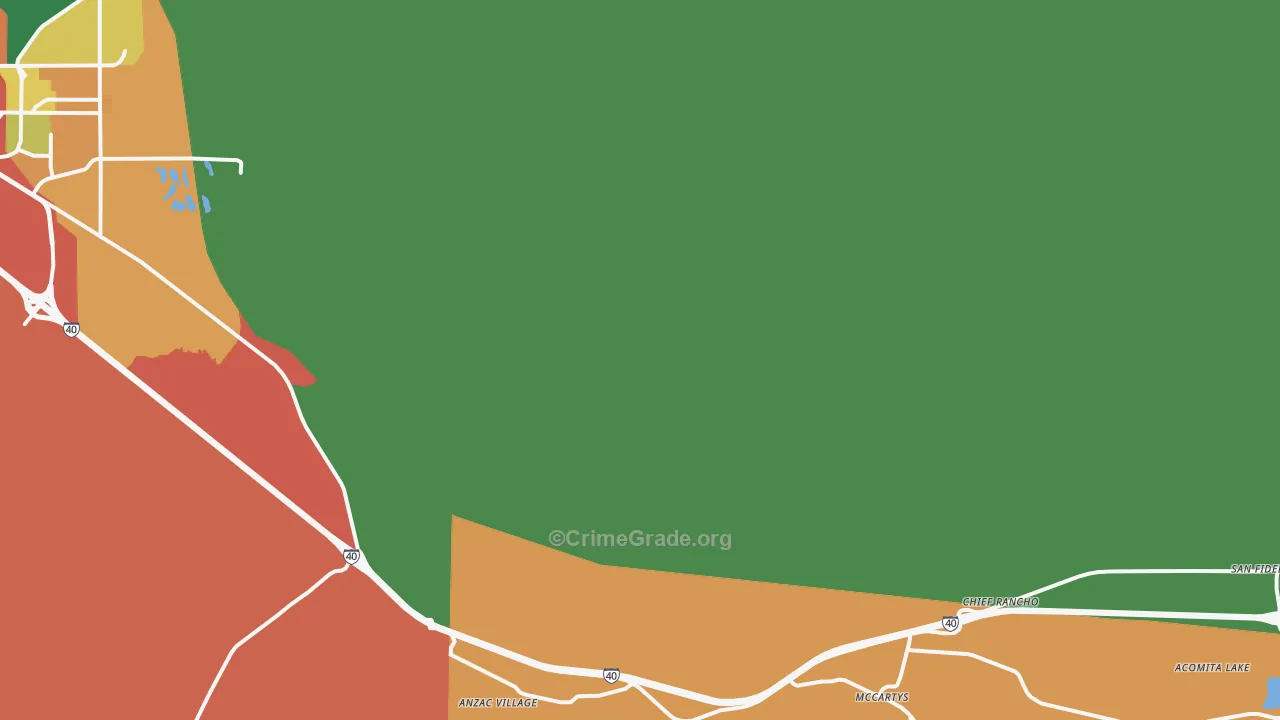 San Fidel, NM Map of Theft Rates