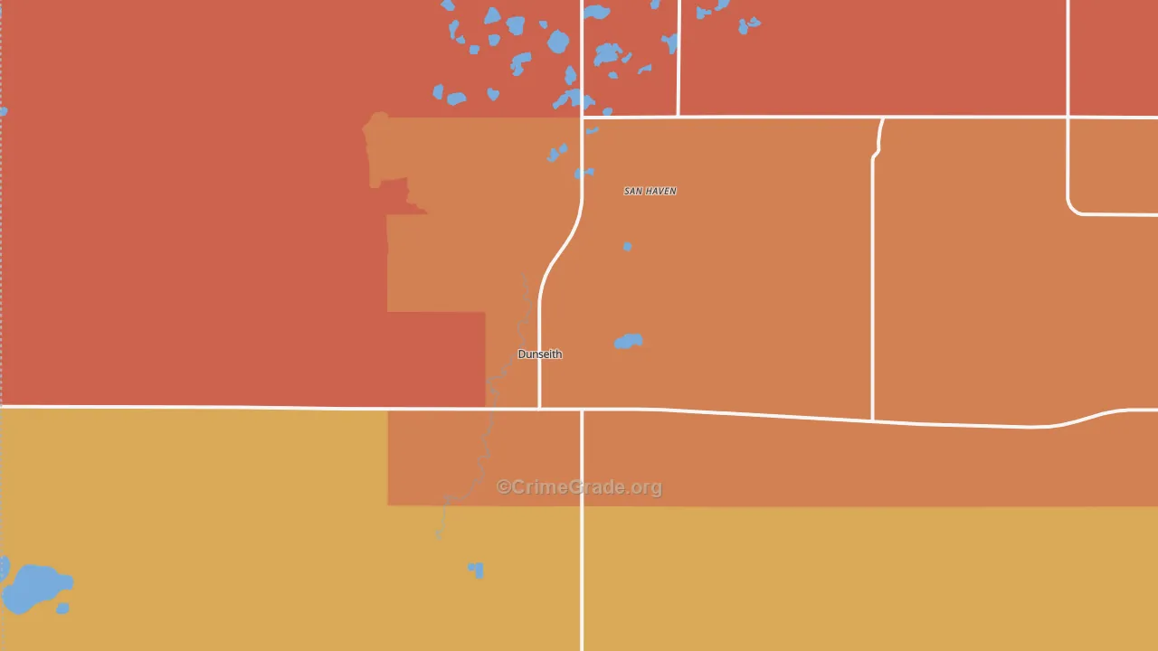 San Haven, ND Map of Theft Rates
